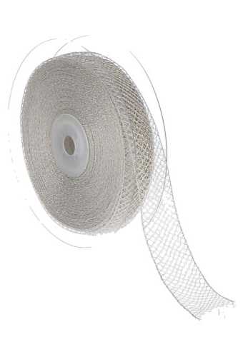 [K1390551] Luxe Kadolint Grof Gaaslint Zilver 20mm x 15meter