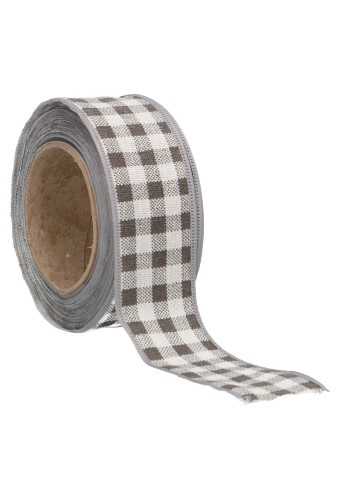 [K1390570] Kadolint Katoen Ruitje Wit & Grijs 40mm x 10meter