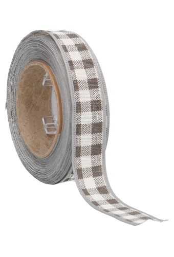 [K1390573] Kadolint Katoen Ruitje Wit & Grijs 25mm x 10meter