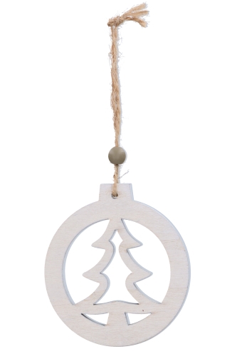 [K1340408] Decoratie Hanger Houten White Tree Koord 7cm 1stuks OP IS OP