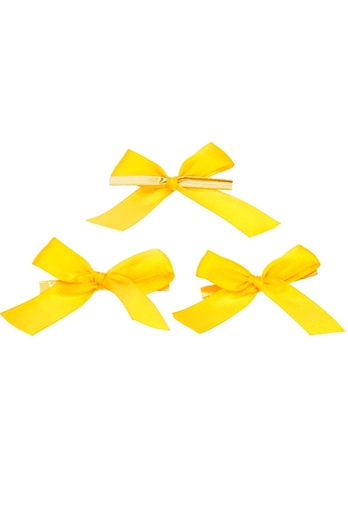 [K1420147] Strikje Satijn Geel Met Clip 6x6cm 250stuks