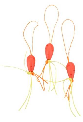 [K1340424] Gelukspoppetjes Wortels 2x1cm Hout Aan Koordje 50stuks