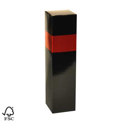 [1170806] Wijndoos 1 fles Black & Rood 8.7x8.7x36cm FSC® 50stuks