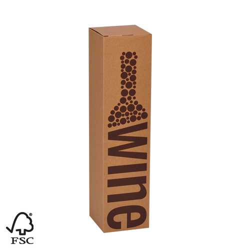 [1170808] Wijndoos 1 fles Wine Kraft 8.7x8.7x36cm FSC® 50stuks