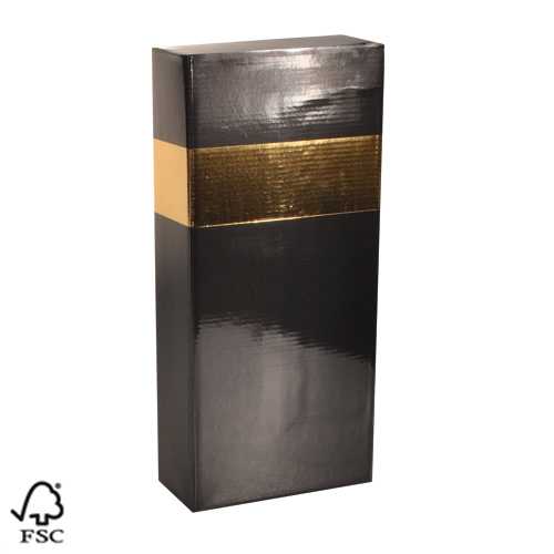 [1170805] Wijndoos 2 fles Black & Goud 16.4x8x36.5cm FSC® 50stuks