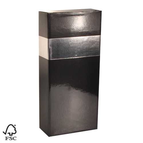 [1170801] Wijndoos 2 fles Black & Zilver 16.4x8x36.5cm FSC® 50stuks