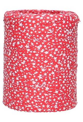 [K1430027] Raffia Linten Trend Rood & Witte Sterren 5mm x 200 meter