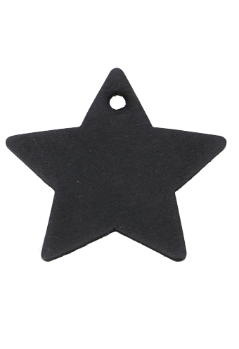 [K1340429] Houten Decoratie Star X-mas Zwart Hanger 6cm 100stuks