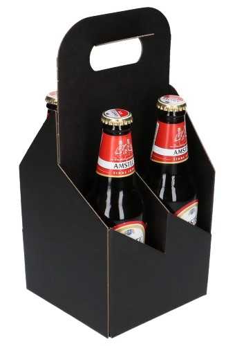 [K1180038] Bierverpakking Draagdoos Brugge Zwart voor 4 flesjes 33cl 10stuks