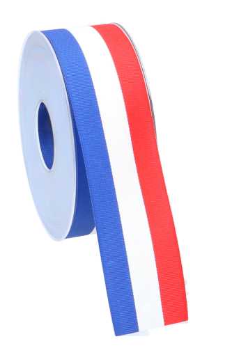 [K1010003] Cadeaulinten Stofband Nederland Rood Wit Blauw  4cm x 25meter