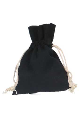 [K1070710] Kadozakjes Katoen Recycled Zwart Met Koord Klein 9x12cm 10stuks