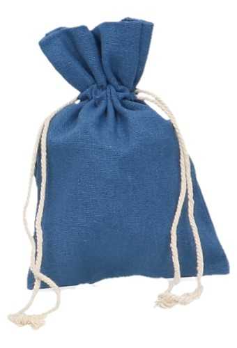 [K1070704] Kadozakjes Katoen Recycled Blauw Met Koord Medium 12x17cm 10stuks