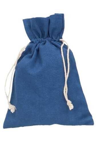 [K1070705] Kadozakjes Katoen Recycled Blauw Met Koord Groot 17x24cm 10stuks