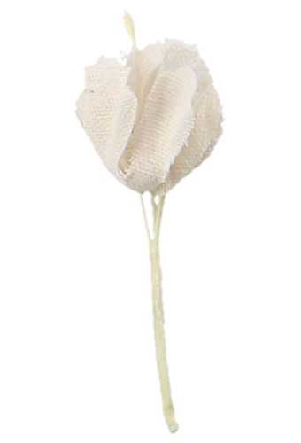 [K1340449] Kado Decoratie Bloem Flower Wit Met IJzerdraad 12x5cm 12stuks
