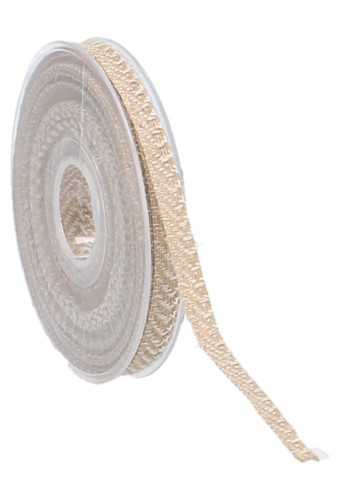[K1390628] Geschenklint Jute Naturel Bruin & Creme 10mm x 10meter