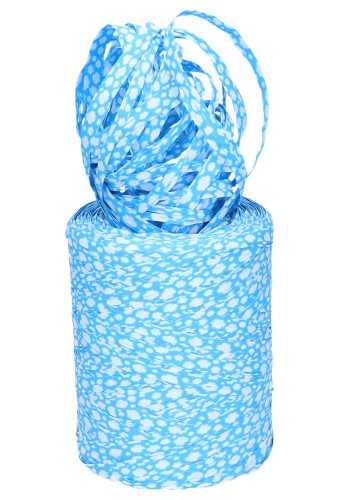 [K1430028] Raffia Linten Trend Baby Blauw Met Wit Wolkje 5mm x 200 meter