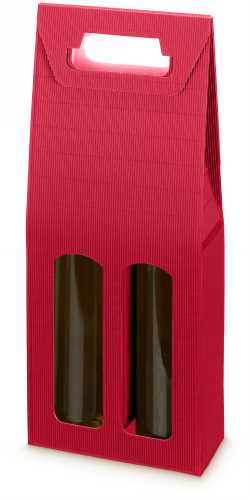 [1170103] Wijndoos Modern Rood 38x18x9cm 2 fles 50stuks