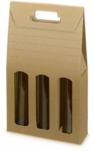 [1170113] Wijndoos Modern Naturel 38x26.5x9cm 3 fles 50stuks