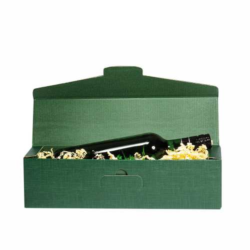 [1170351] Wijndoos Groen 38x9.5x9cm 1fles Liggend 50 stuks