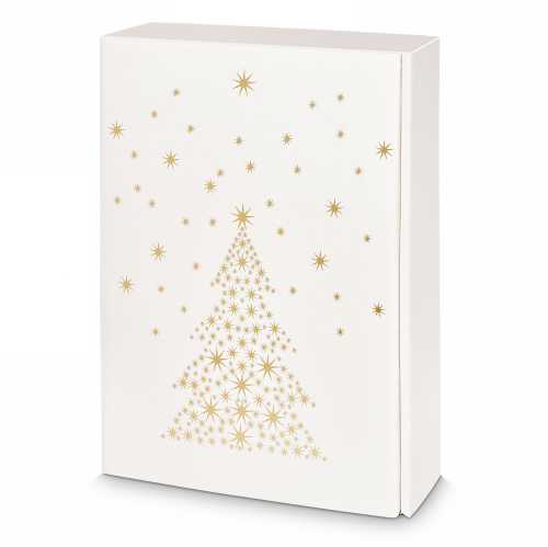 [1170544] Wijndoos Seta Bianco Sterren Boom 3 Fles 36x25x9cm 25stuks