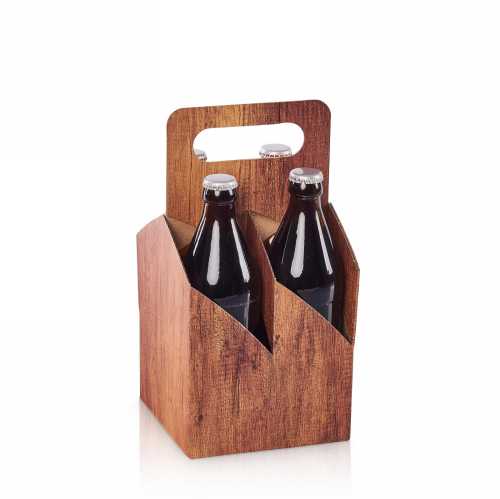 [1180043] Bier Krat Timber 4 flesje 0.5l 14x14x28cm 50stuks