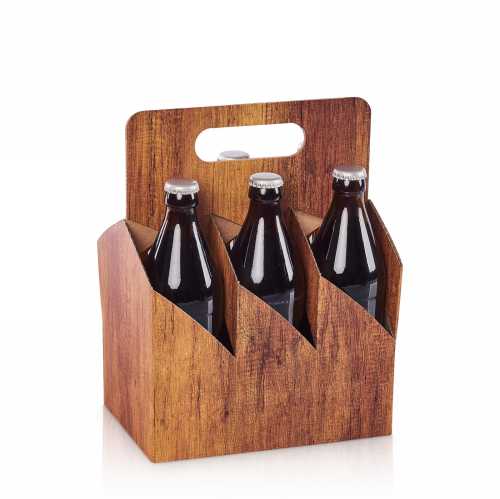 [1180044] Bier Krat Timber 6 flesjes 0.5l 21x14x28cm 50stuks