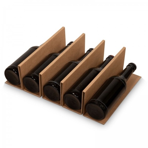 [1180045] Bierfles Bruin Interieur Voor 5 Flesjes Bier 36x25x9cm 50stuks