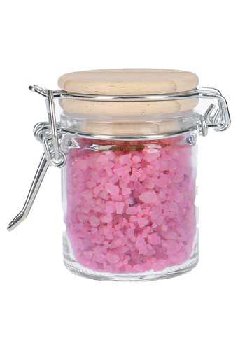 [K1590025] Glazen Potje Rond Douro Met Houtendop & Zinken Beugel 4.5x6cm 12st