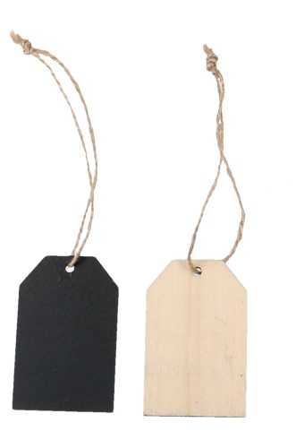 [K1020251] Kadokaartje HOUT Krijtbord 5.5X3.5cm Blanco & Koord 36stuks