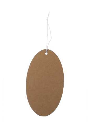 [K1020228] Kadokaartje Kraft Ovaal 5x9cm Naturel Blanco & Koord 48stuks