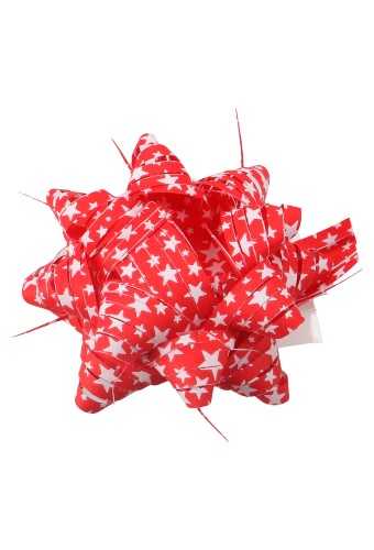 [K1370063] Kerst Mini Bows Strik Rond 70mm Raffia Rood & Sterren & Plakker 100st