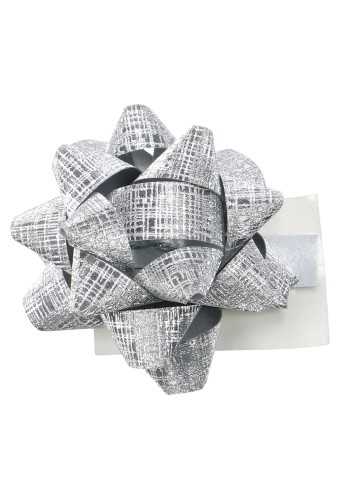 [K1370060] Mini Bows Strik Rond 50mm Glanzend Textuur Zilver Met Plakker 50stuks