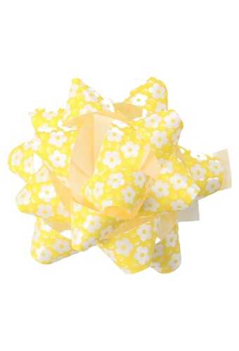 [K1340479] Mini Bows Strik Rond 50mm Flower Geel Met Plakker 50stuks OP IS OP