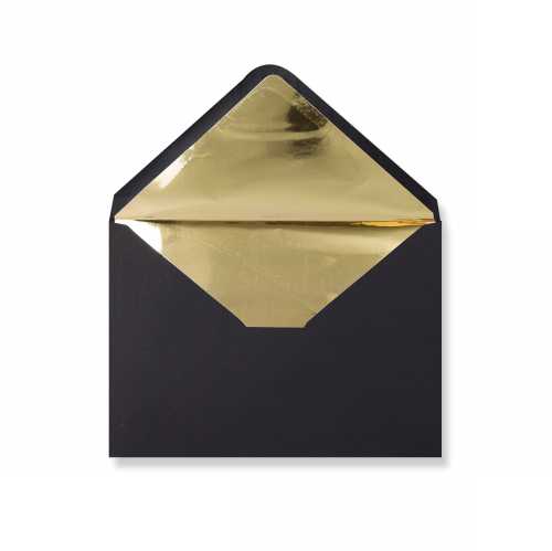 [1490398] Luxe Enveloppen Dinant Zwart & Goud 16.2x22.9cm 100stuks