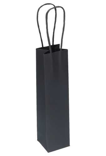 [K1110601] Kadotasjes Lenno Met Handvat Zwart 6x6x24cm 10stuks