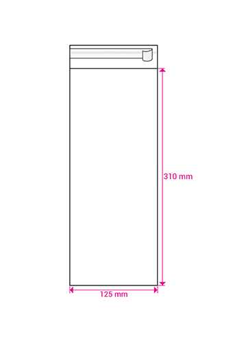[K1240091] Cellofaan Zakjes Transparant Met Plakstrip 310x125mm 100stuks