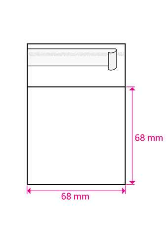 [K1240131] Cellofaan Zakjes Transparant Met Plakstrip 68x68mm 100stuks