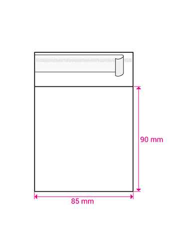 [K1240135] Cellofaan Zakjes Transparant Met Plakstrip 85x90mm 100stuks