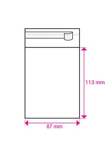 [K1240136] Cellofaan Zakjes Transparant Met Plakstrip 113x87mm 100stuks