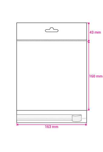 [1240150] Cellofaan Zakjes Transp. & Wit Euroslot & Plakstrip 160x163mm 250stuks