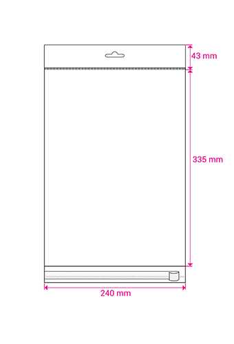 [K1240155] Cellofaan Zakjes Transp. & Wit Euroslot & Plakstrip 335x240mm 250stuks
