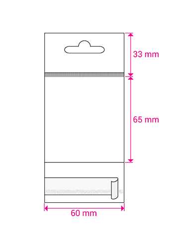 [1240160] Cellofaan Zakjes Transp. & Wit Euroslot & Plakstrip 65x60mm 500stuks