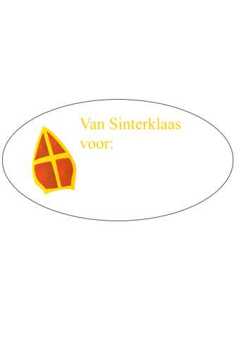 [K1210106] Etiketten Sint Van Sinterklaas & Voor 4x2cm 500stuks