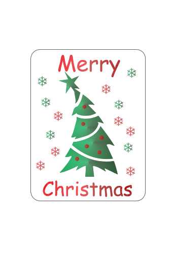 [K1210110] Etiketten Kerst Merry Christmas Kerstboom 4x2.1cm 500stuks