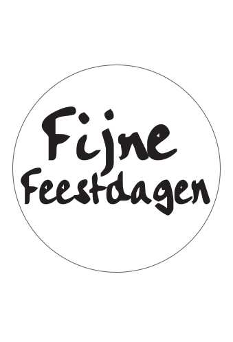 [K1210112] Etiketten Kerst Fijne Feestdagen Zwart & Wit 4cm 500stuks