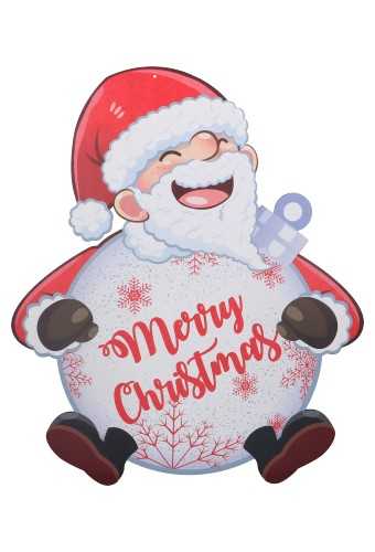 [K1330220] Decoratie Grote Etalage Hanger Kerstman & Kerstbal 70cm 1stuks