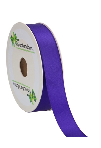 [K1300028] Satijn Dubbel Lint 25mm x 50 meter Donker Paars