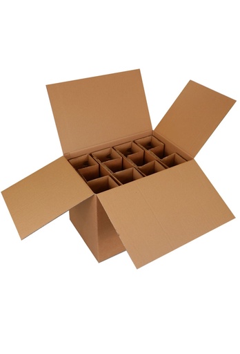 [1170866] Wijnverzenddoos 12 fles & Interieur 50.1x31.8x37.7cm 20stuks