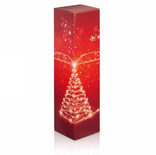 [1170843] Wijndoos 1 fles Christmas Tree Rood 9x9x35.5cm 50stuks