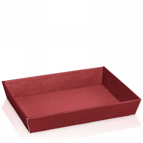 [1271439] Geschenkdoos Korf Relief Bordeaux 31.5x22x5.5cm 25stuks